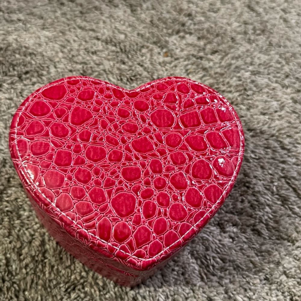 NWT jewelry box holder with mirror.  Red colored alligator material box
